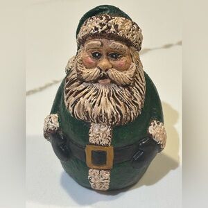 Vintage 1996 Hand-painted Unglazed Ceramic Santa Claus Christmas Figurine